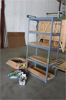 Shelf Unit Approx 36"x18"x72" W/ Assorted Fluids/