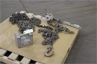 Assorted Chains, Ratcheting Chain Hoist & 50lb