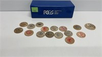 PCGS Cerified Slab Box w/ 16 Wooden Nickels