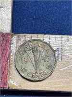 1943 Canada Coin TOMBAC Victory five cent