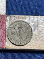 1943 Canada Coin TOMBAC Victory five cent