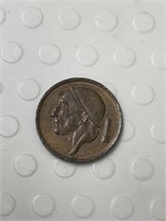 1954 Belgium coin 20 centimes