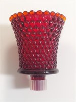 Selenium Ruby Red Fenton Hobnail Taper Topper