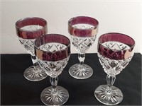 4pc Christopher Stuart 6" Regency Ruby Stem