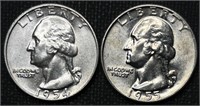 1954-D & 1955-D Washington Quarters
