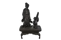 JAPANESE BRONZE OF TWO FIGURES