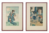 TWO JAPANESE 19TH C WOODBLOCK PRINTS