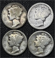 1917-P,D,S & 1918-S Mercury Dimes