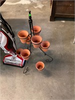 Plant Stand with Multiple Small Pots