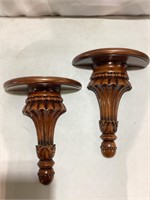 Pair of Wood Wall Sconce Shelves