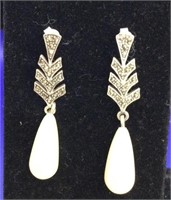 Stunning Ladies Pearl and Marcasite Earrings