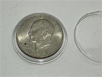Eisenhower  US dollar coin 1972 in case