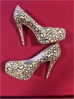 BRIAN ATWOOD LEOPARD PRINT PLATFORM HEELS