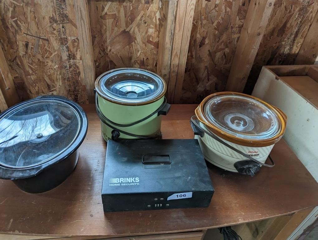 Slow Cooker & Brinks Box (doesn't open)