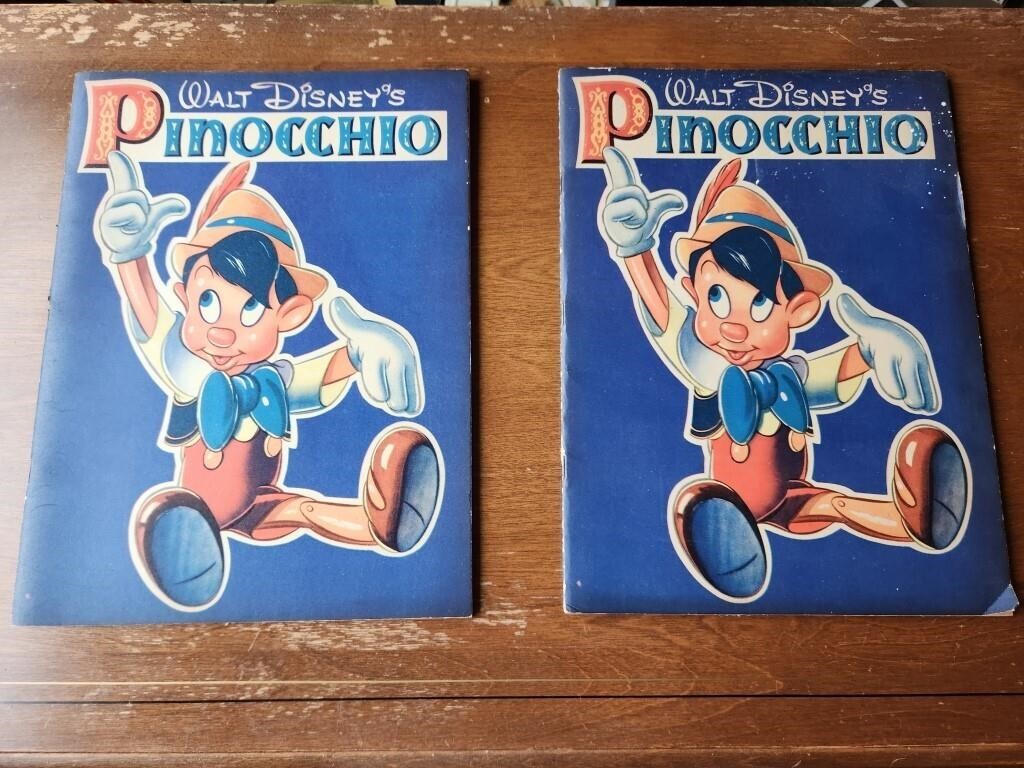 Vintage Walt Disney Pinocchio Coloring Books