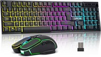 Gaming Wireless Keyboard and Mouse RGB Backlit