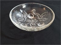 Footed Blackberries Bowl. Bright Glass Elegant