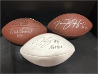 3 Autographed Footballs.