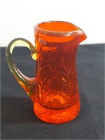 Hand Blown Red Orange Yellow Glass Pitch Amberina