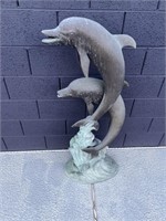 DOLPHIN BRONZE FOUNTAIN 4FT TALL