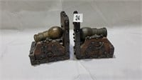 Heavy iron cannon book ends
