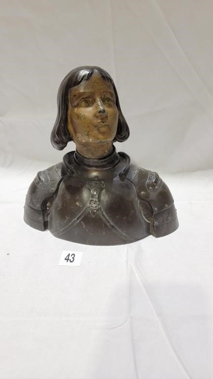 Rare rullorry iron Joan of arc bust signed