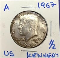 US 1967 Silver Kennedy Half Dollar