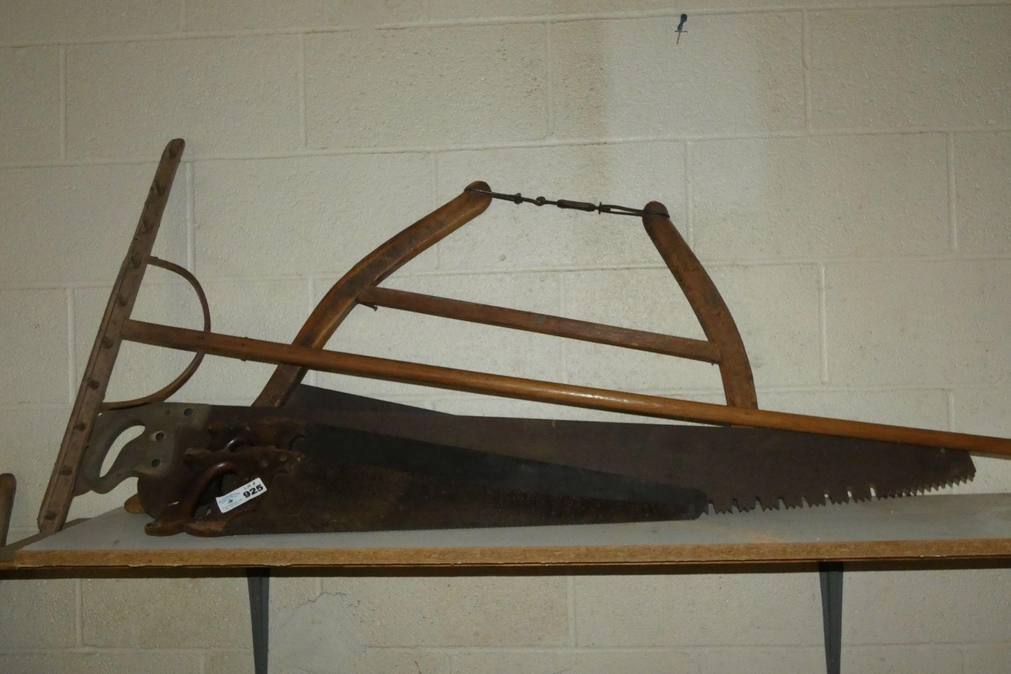 Primitive Buck Saw & Others, Wooden Rake