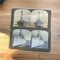 Pair of Stereo-view Cards Battleship of Texas &