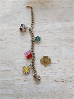 Girl Scout charm bracelet and pin