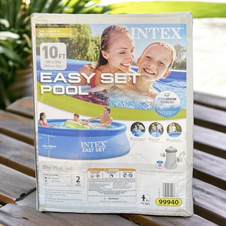 New Intex 10’ Easy Set Pool w/ Pump 
Box has