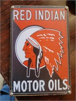 8"X12" RED INDIAN OIL TIN SIGN