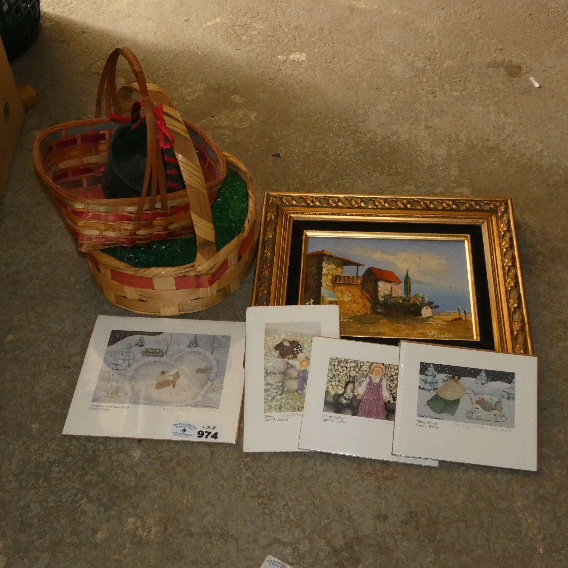 Painting, Prints, Assorted Baskets
