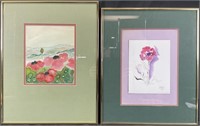 2 Original Floral / Landscape Watercolors