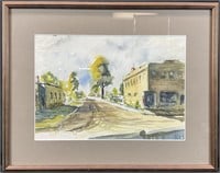 Vintage NJ Street Scene Watercolor