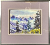 Original Mountain Landscape Watercolor