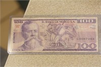 1982 Mexico 100 Cien Pesos Bank Note