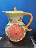 Handpainted ceramic pitcher ready for summer