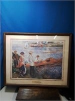 Framed Lakeside print 18 / 21 inches over all