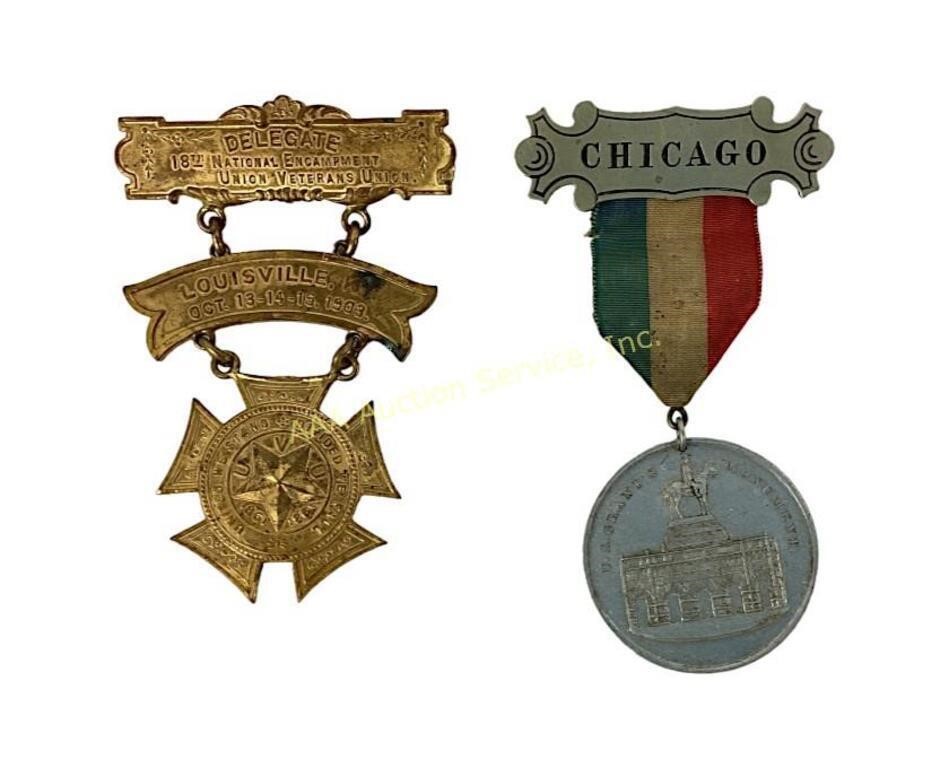 (2) medals 1903 Delegate 18th National Encampment