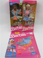 All American Barbie Dolls & Fashion Packs Lot of 3