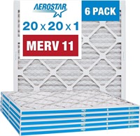 6PK 20"x20"x1" MERV 11 Pleated Air Filters
