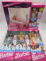Bathtime Fun & Bath Barbie Dolls & Play Set Lot