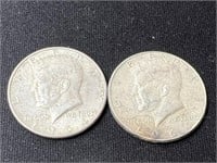 (2) 1964(P)(D) Kennedy Half Dollars