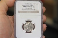 NGC Graded 1960 5 Cent Mint Error Coin