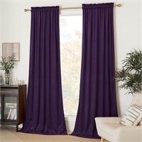 Purple Velvet Curtains  W52 x L84  2 Panels