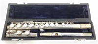 Vintage Conductor Silver Plate Flute With Case