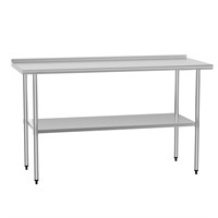 24x60 Steel Table w/ Backsplash & Shelf
