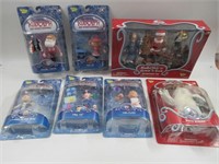 Memory Lane Rudolph/Santa Claus Action Figure Lot