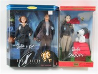 X-Files & Snoopy Barbie Dolls Modern Lot of (2)